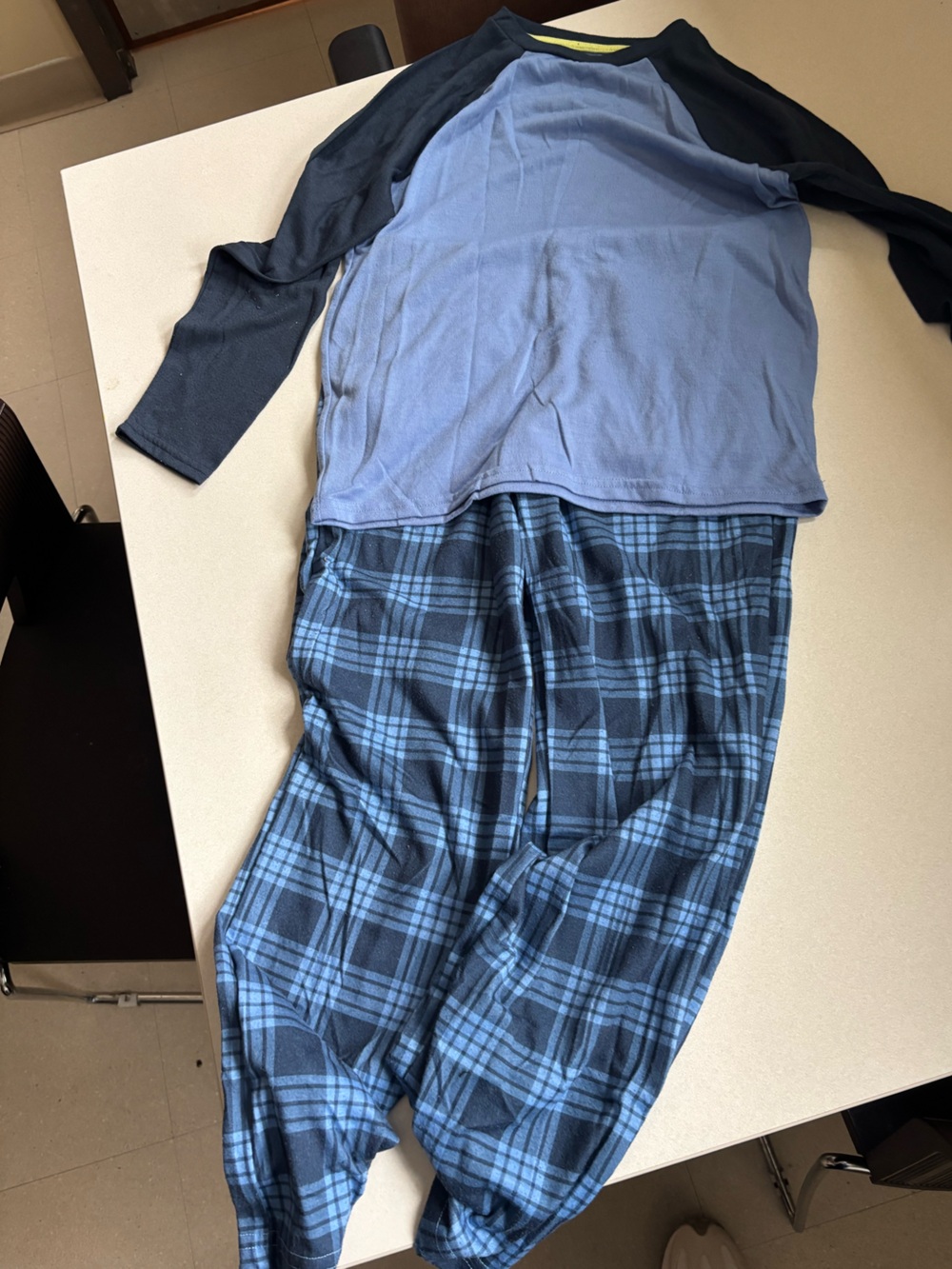 Sonoma Blue Plaid Sleep set size 10-12 boys